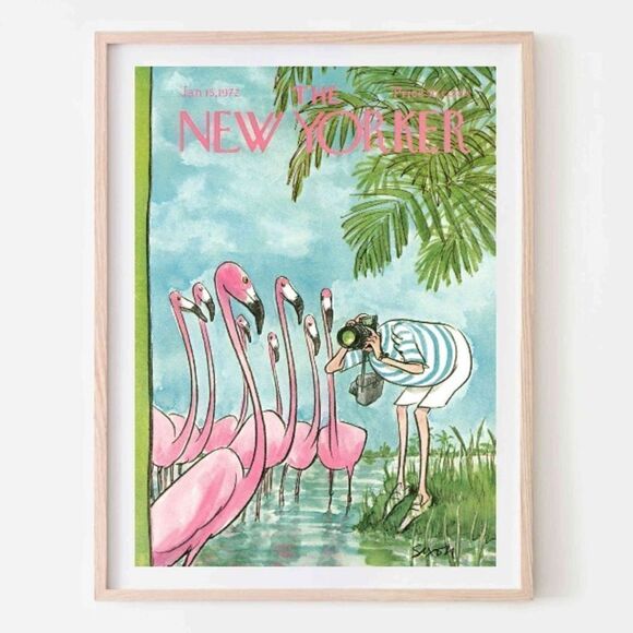 1972 New Yorker Magazine Flamingo Print - Picture 1 of 6